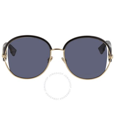 Dior New Volute Blue Mirror Shaded Gold Round .